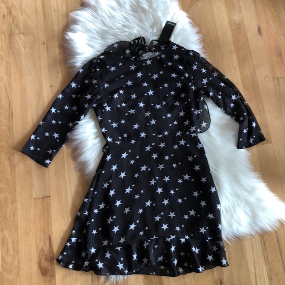 NWT Nasty Gal Walk of Fame sheer star print dress - - Picture 3 of 11